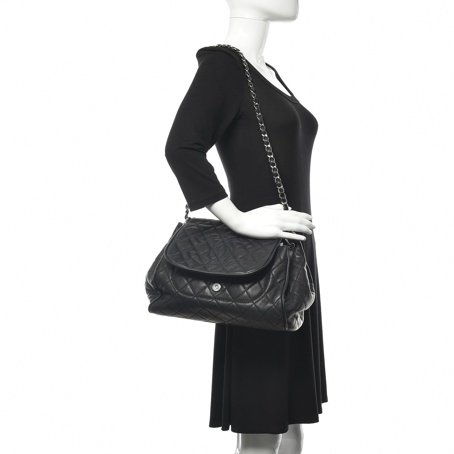 Chanel Caviar Quilted Timeless Accordion Flap Black 2 of 11