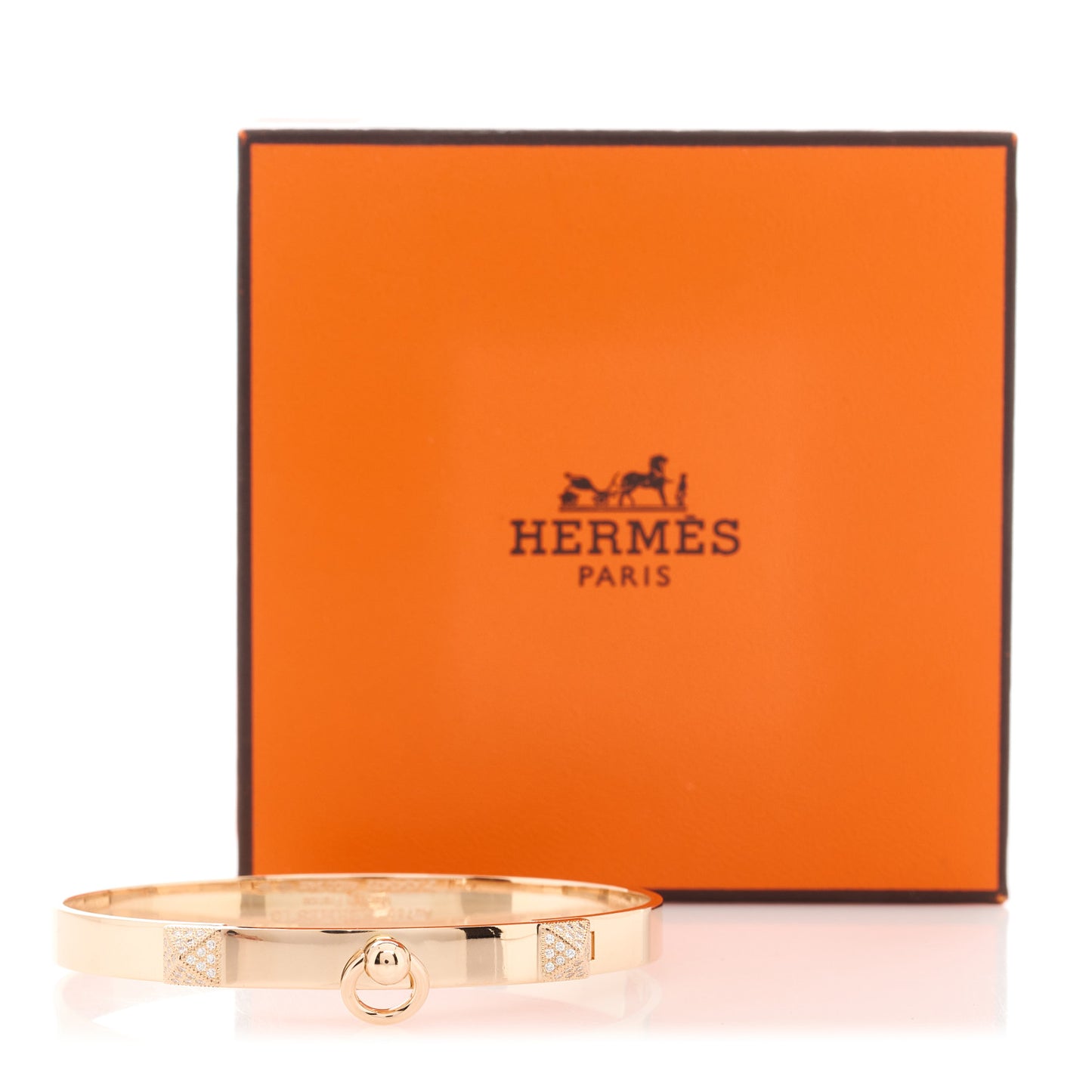 18K Rose Gold Diamond PM Collier De Chien Bracelet LG