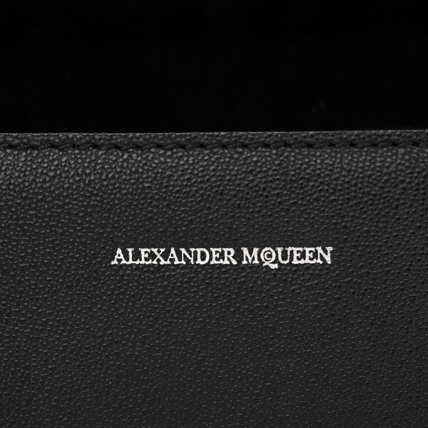 Grained Calfskin Hand Appliqued Medium Insignia Flap Black