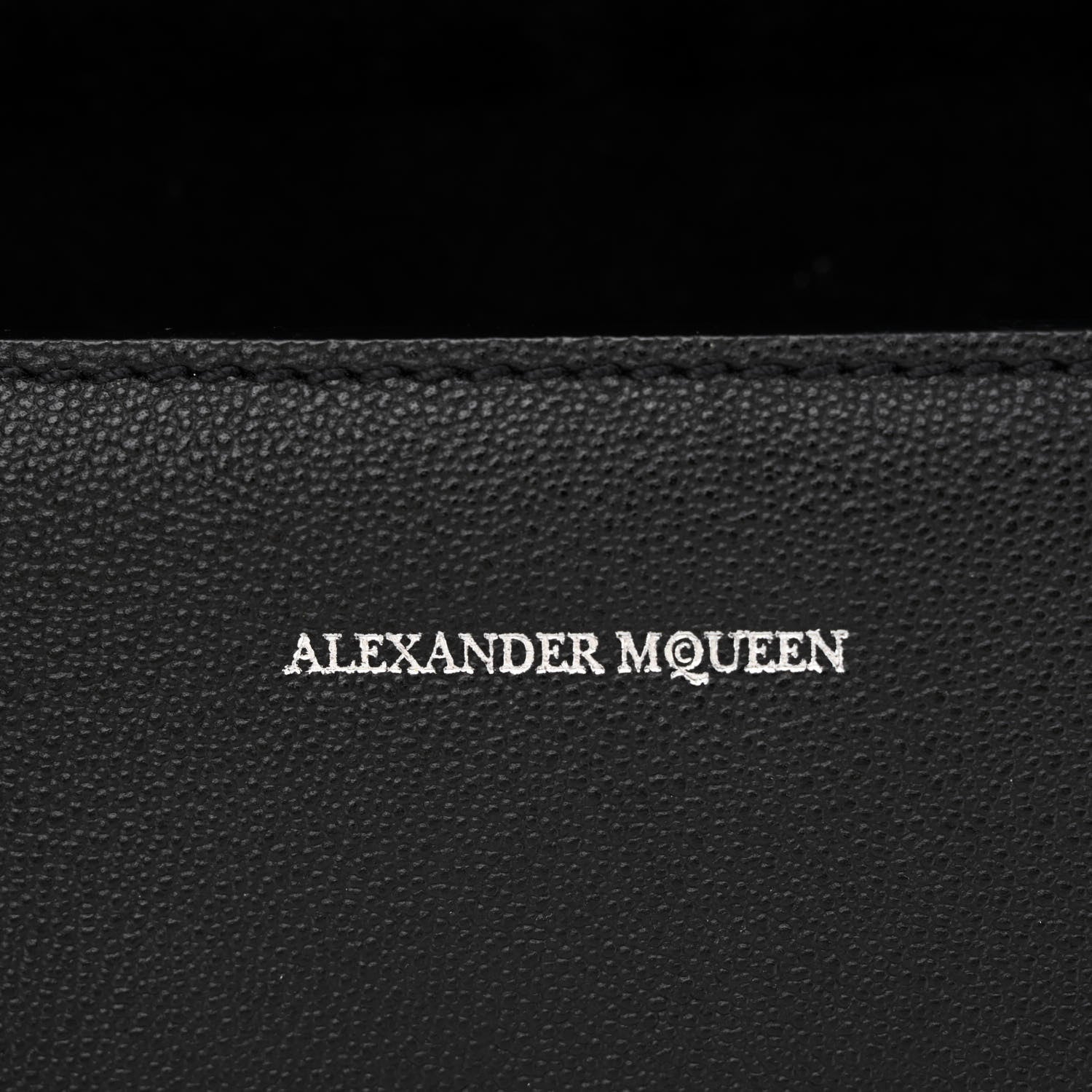 Alexander McQueen Grained Calfskin Hand Appliqued Medium Insignia Flap Black 7 of 15