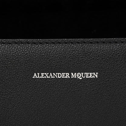 Alexander McQueen Grained Calfskin Hand Appliqued Medium Insignia Flap Black 7 of 15