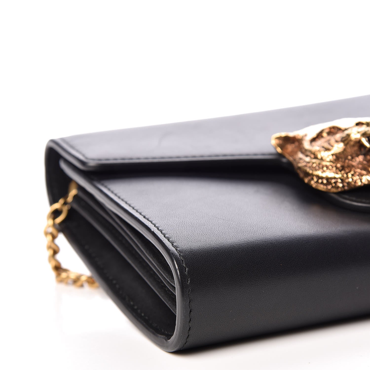 Gucci Calfskin Animalier Chain Wallet Black 5 of 14