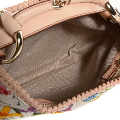 Gucci Canvas Flora Floral Small Horsebit Chain Hobo 5 of 7