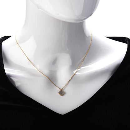 Van Cleef & Arpels 18K Yellow Gold Mother of Pearl Sweet Alhambra Pendant Necklace 2 of 5