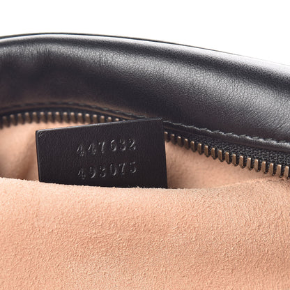 Gucci Calfskin Matelasse Small GG Marmont Chain Shoulder Bag Black 7 of 9