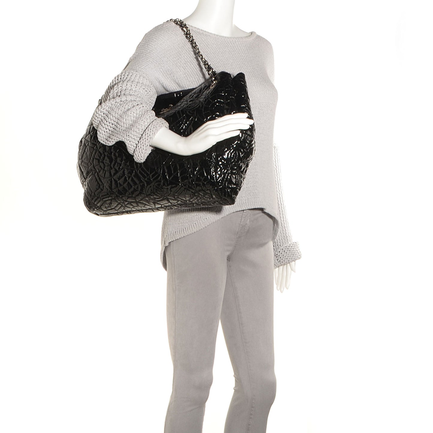 Vinyl Graphic Edge Tote Black