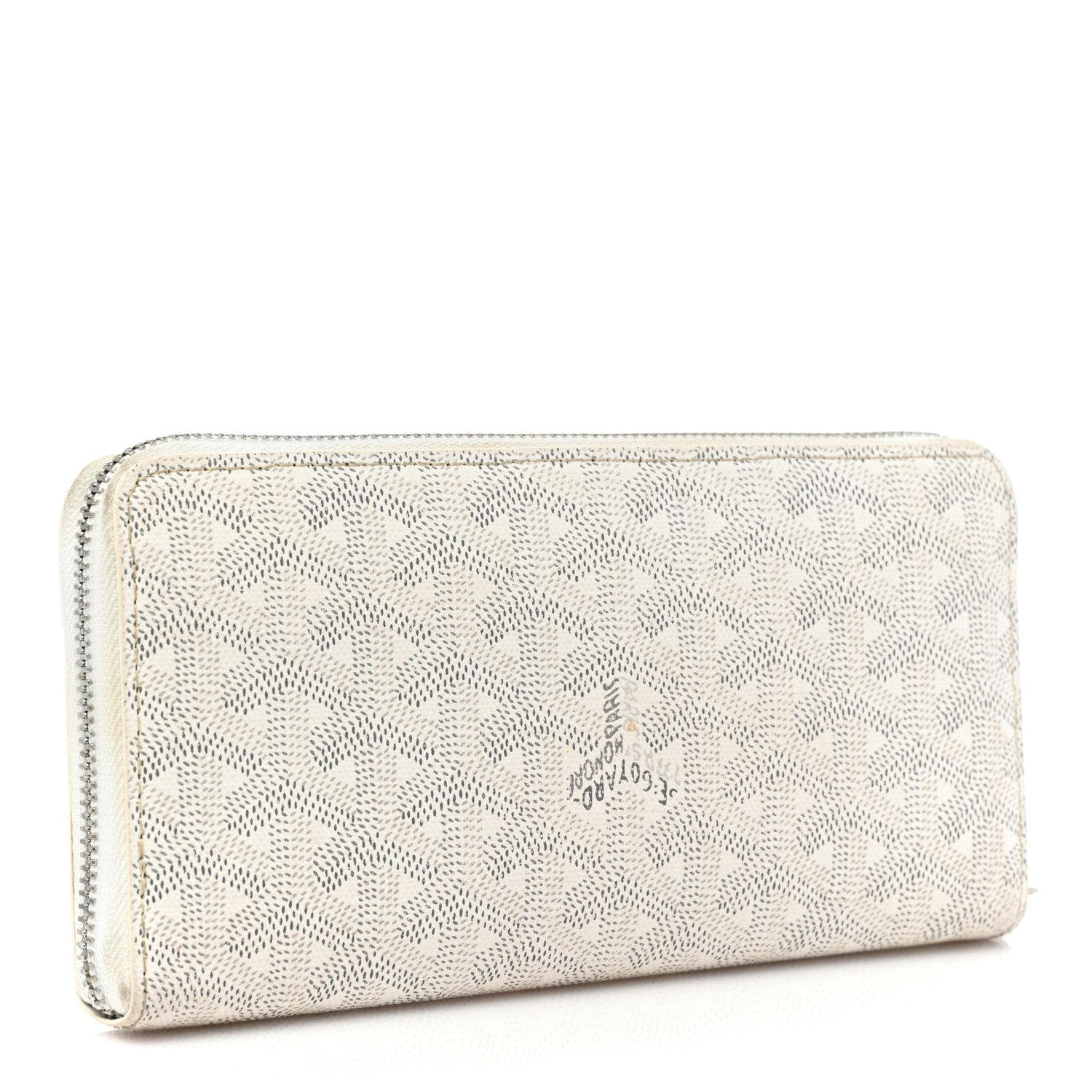 Goyard Goyardine Matignon Zip Around GM Wallet White 3 of 29