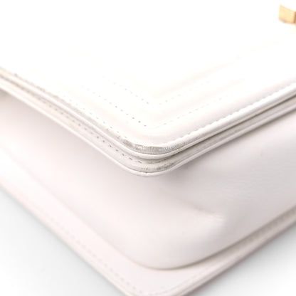 Chanel Lambskin Quilted Medium Boy Flap White 8 of 20