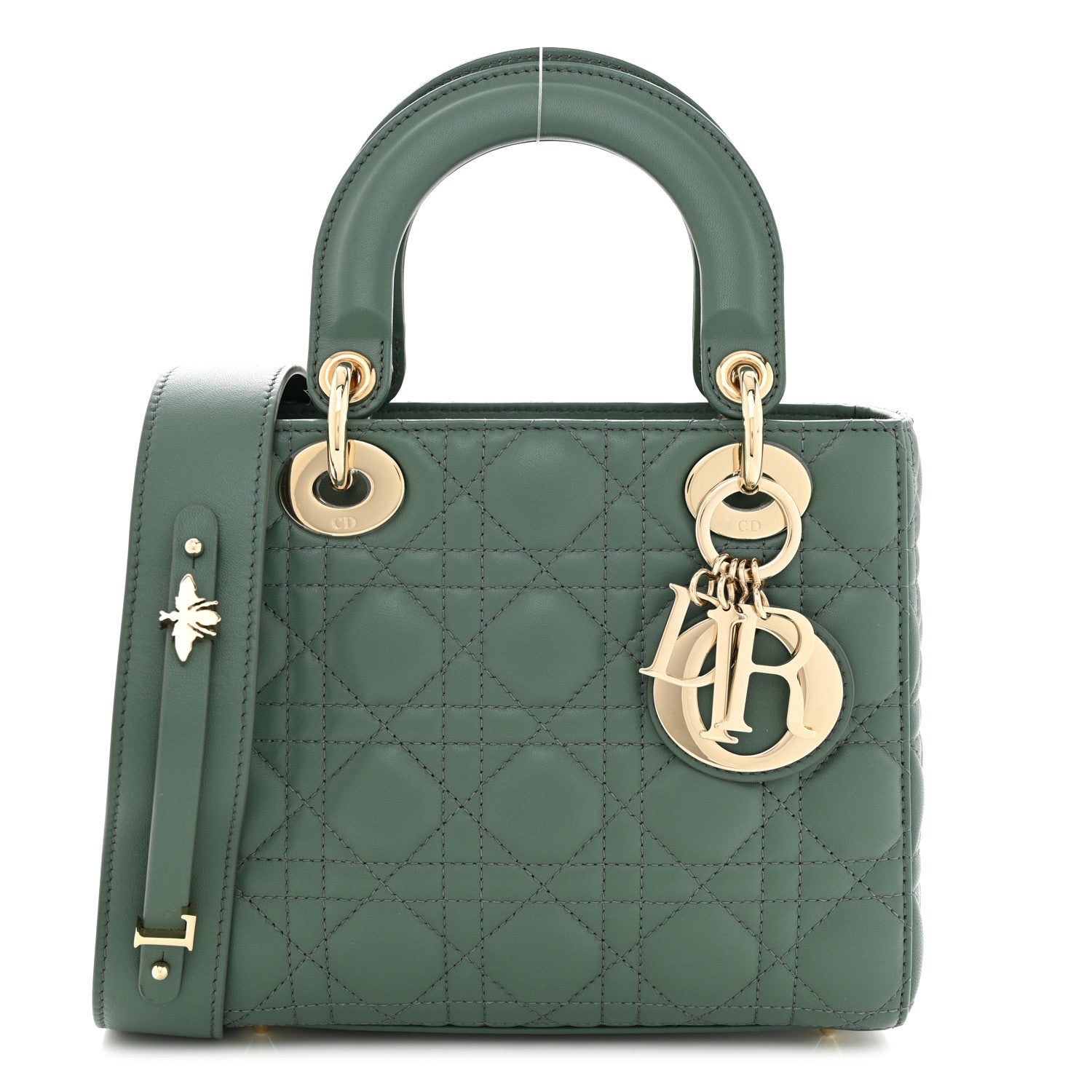 Christian Dior Lambskin Cannage Small My ABCDior Lady Dior Cedar Green 1 of 9