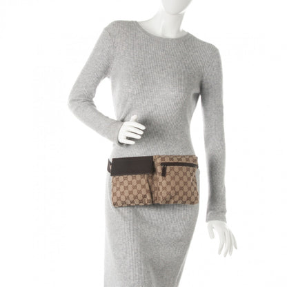 Gucci GG Monogram Double Pocket Belt Bag Dark Brown 2 of 7