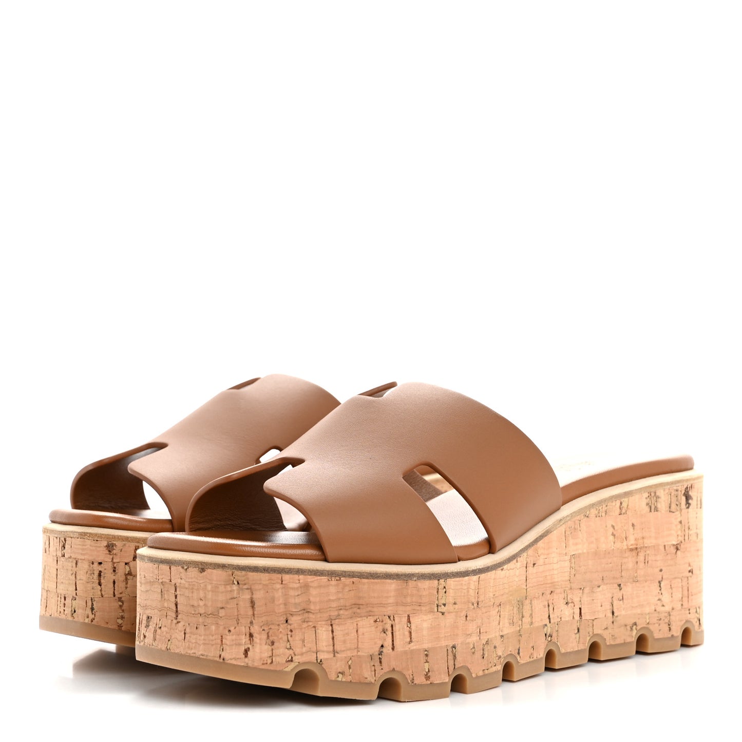 Calfskin Cork Eze 30 Sandals 37 Marron Glaise