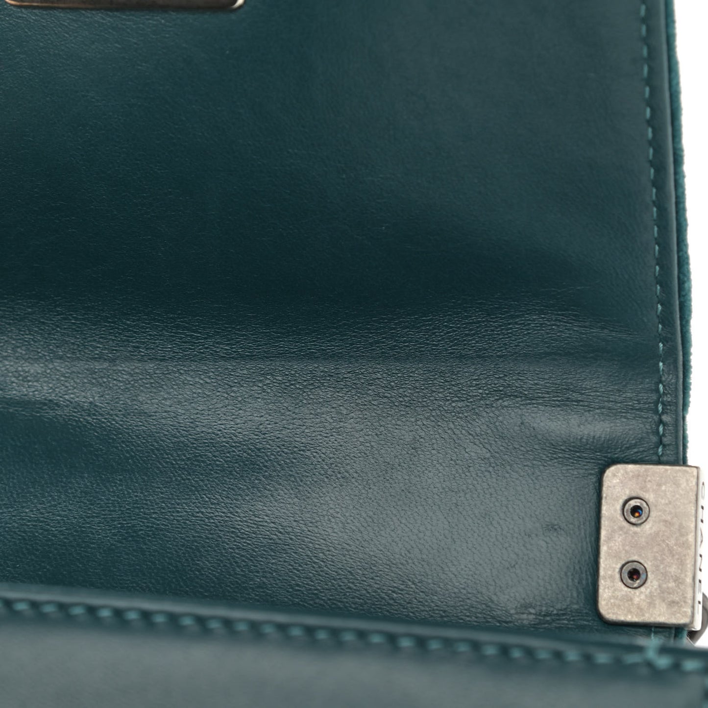 Velvet Quilted Mini Boy Flap Turquoise