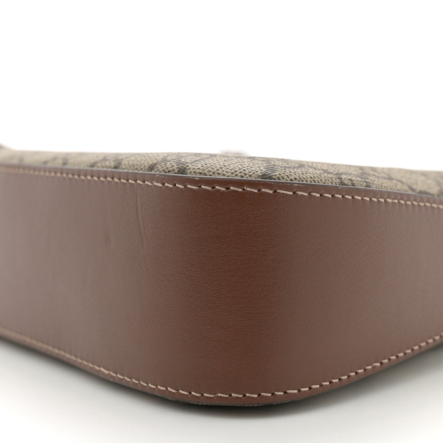 GG Supreme Monogram Medium Padlock Shoulder Bag Beige Ebony Brown Sugar