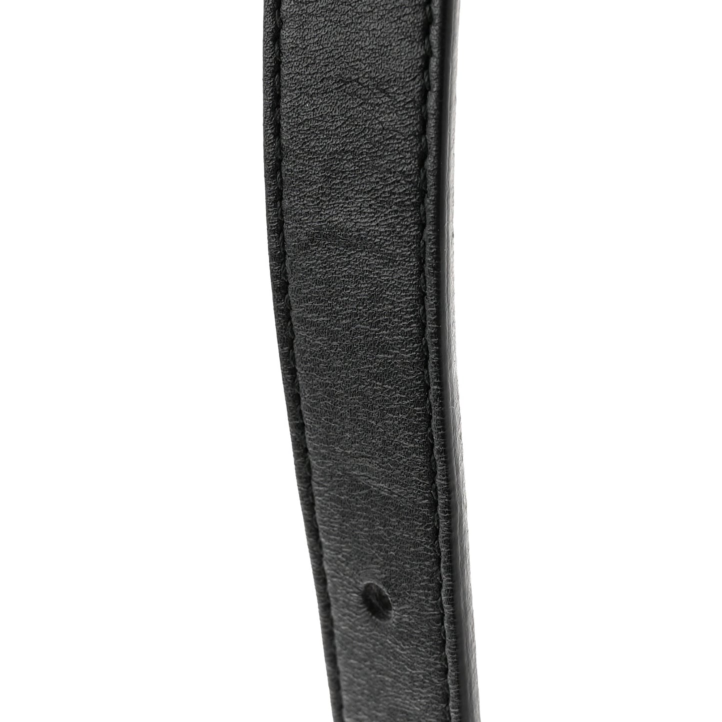Moon Calfskin Pearl Double G 20mm Belt 70 28 Black Cream
