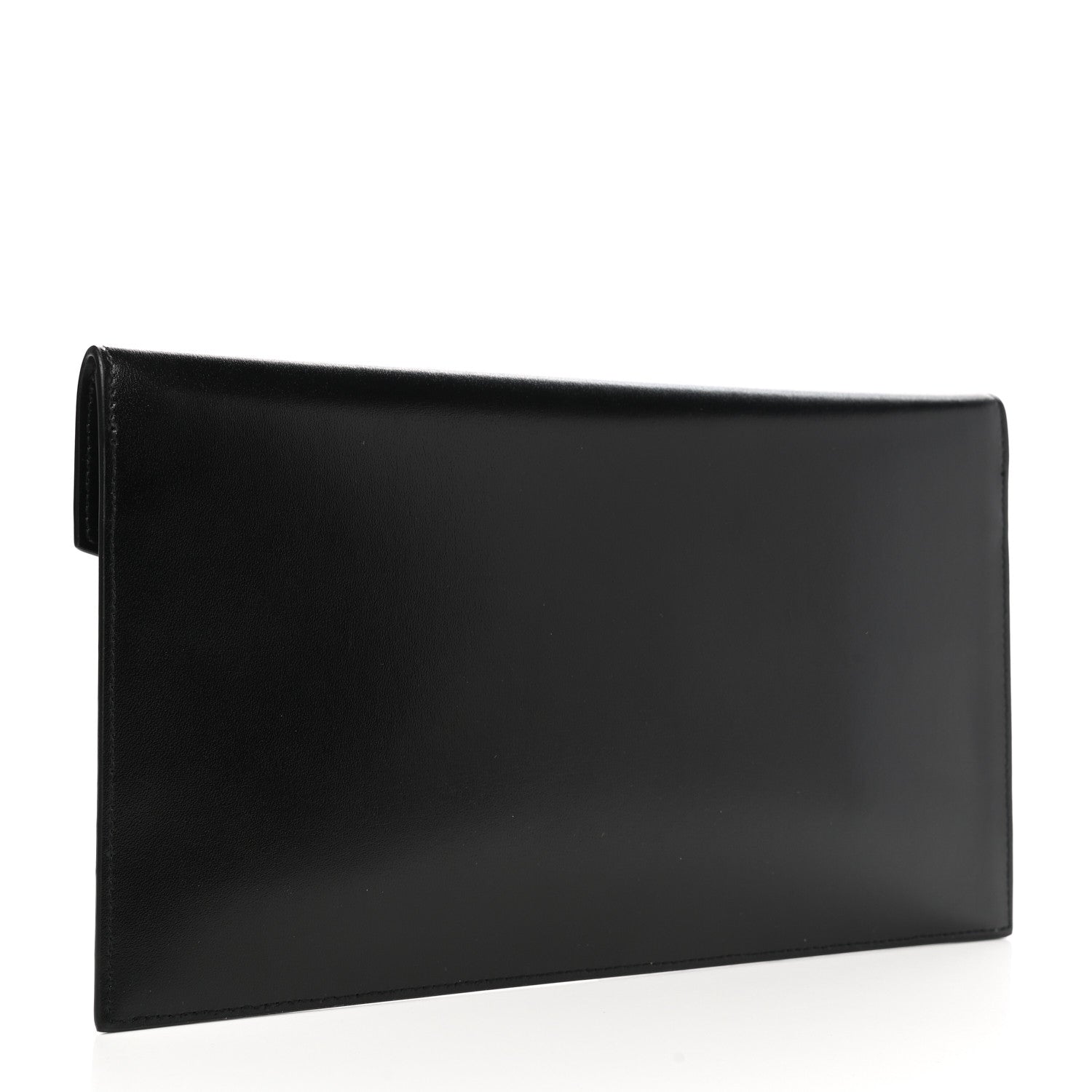 Saint Laurent Smooth Shiny Calfskin Monogram Uptown Pouch Black 2 of 8