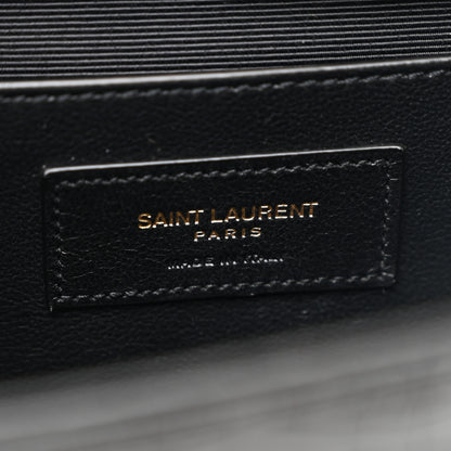 Saint Laurent Calfskin Crocodile Embossed Medium Classic Monogram Kate Tassel Satchel Black 6 of 10
