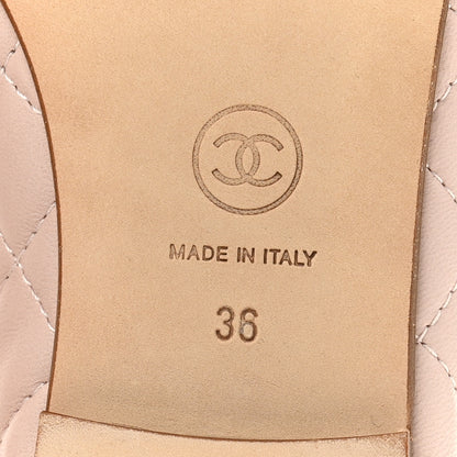Chanel Lambskin Quilted CC Cap Toe Ballerina Flats 36 Light Pink 8 of 9