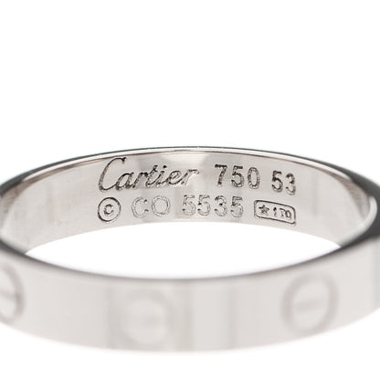 Cartier 18K White Gold 3.5mm LOVE Wedding Band Ring 53 6.25 3 of 4