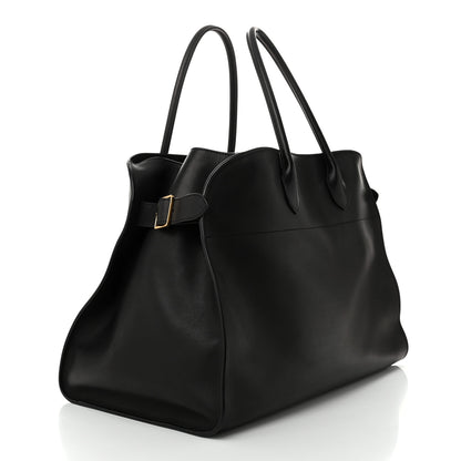The Row Polished Saddle Calfskin Soft Margaux 17 Black 3 of 9