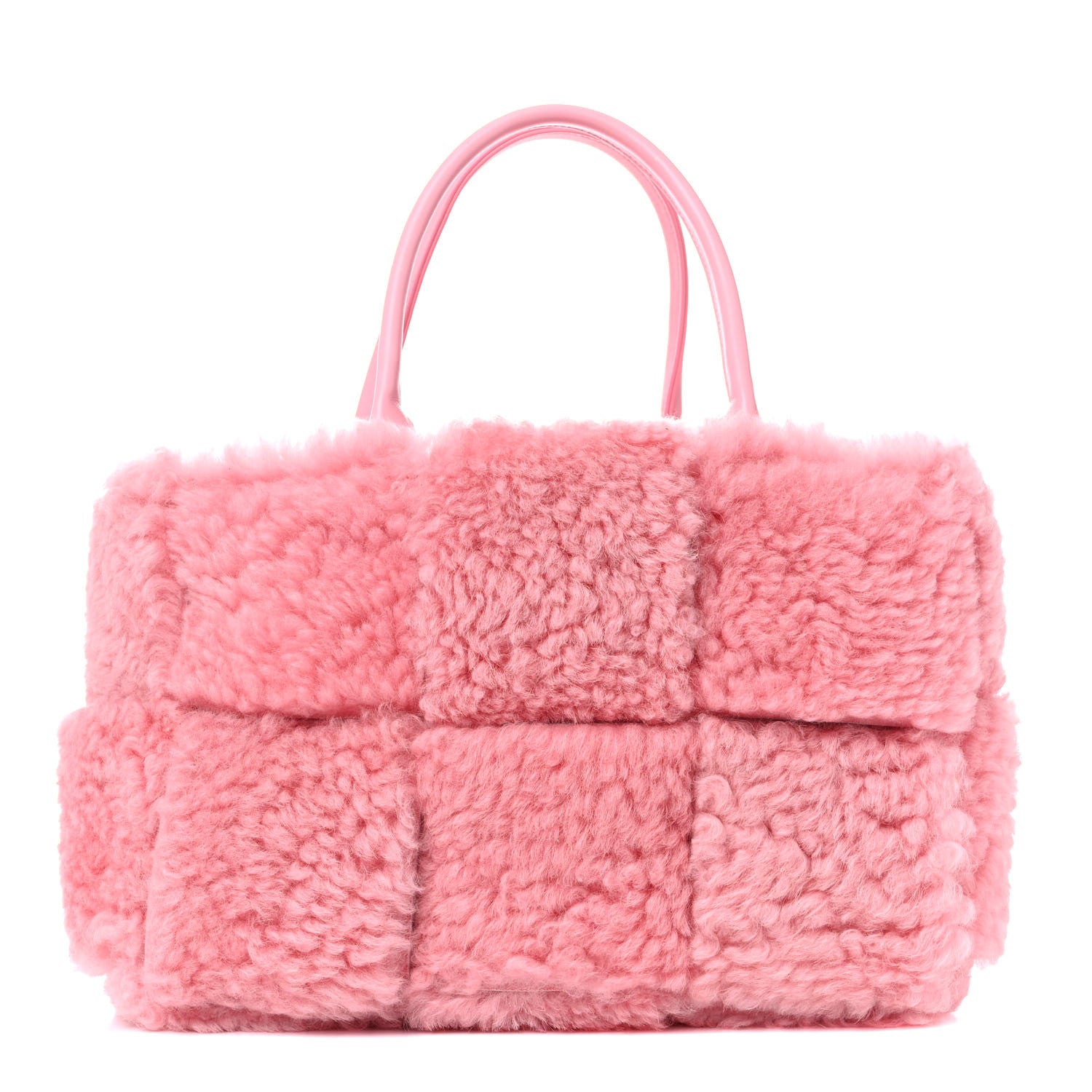 Bottega Veneta Shearling Small Intrecciato Arco Tote Popsicle 1 of 9