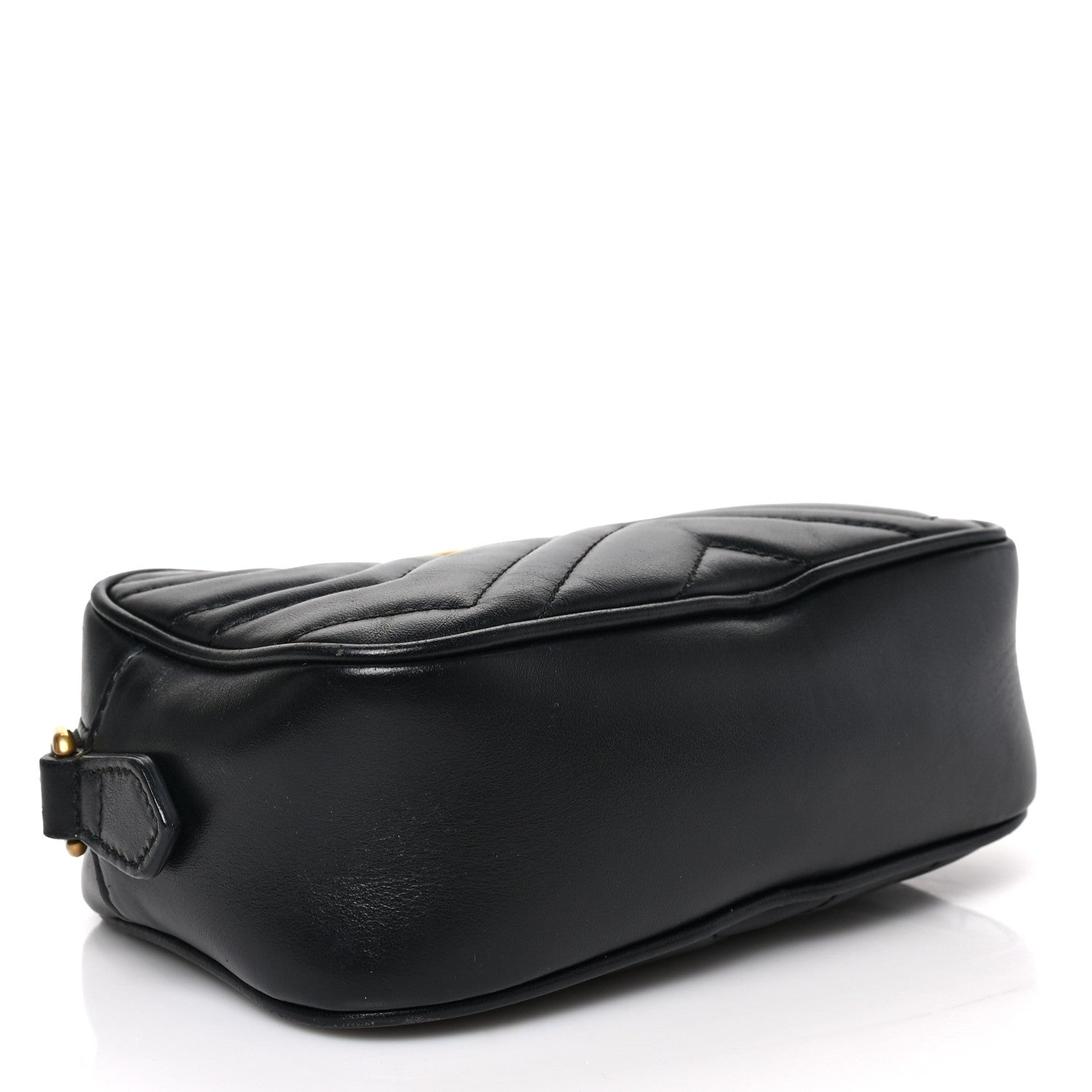 Gucci Calfskin Matelasse Mini GG Marmont Chain Shoulder Bag Black 4 of 9