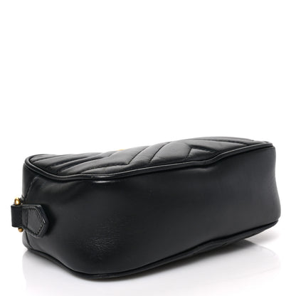 Gucci Calfskin Matelasse Mini GG Marmont Chain Shoulder Bag Black 4 of 9
