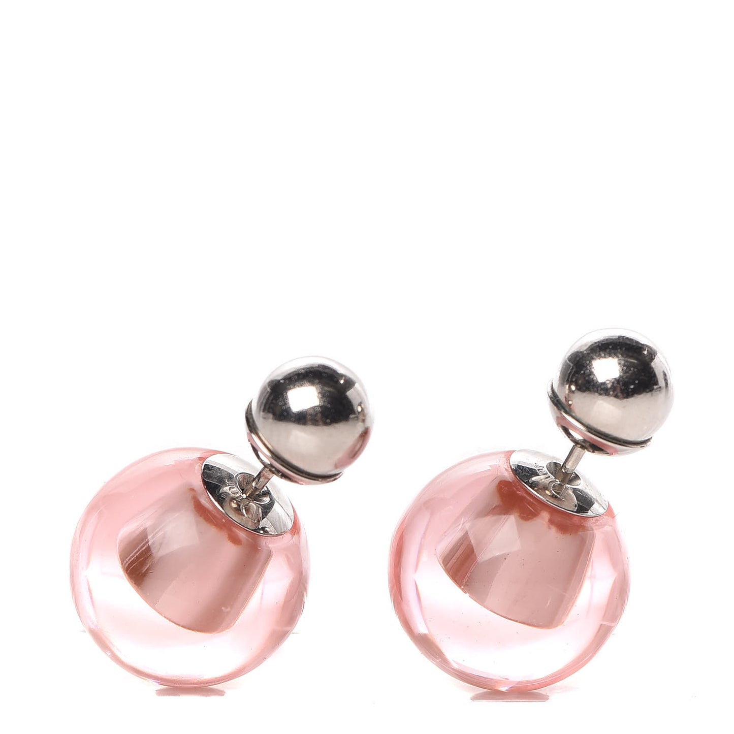 Mise En Dior Tribal Logo Earrings Translucent Pink