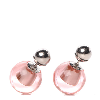 Christian Dior Mise En Dior Tribal Logo Earrings Translucent Pink 1 of 4