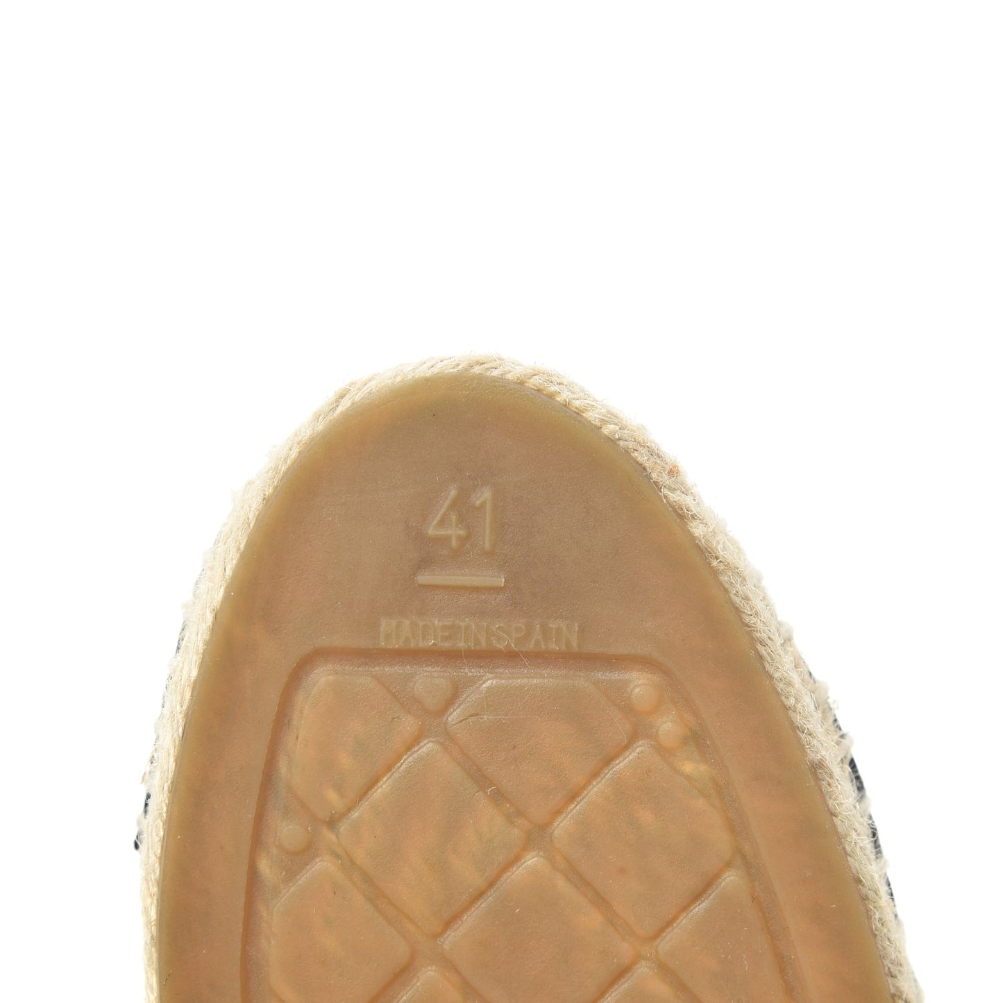 Iridescent Goatskin Patent CC Espadrille Mules 41 Black
