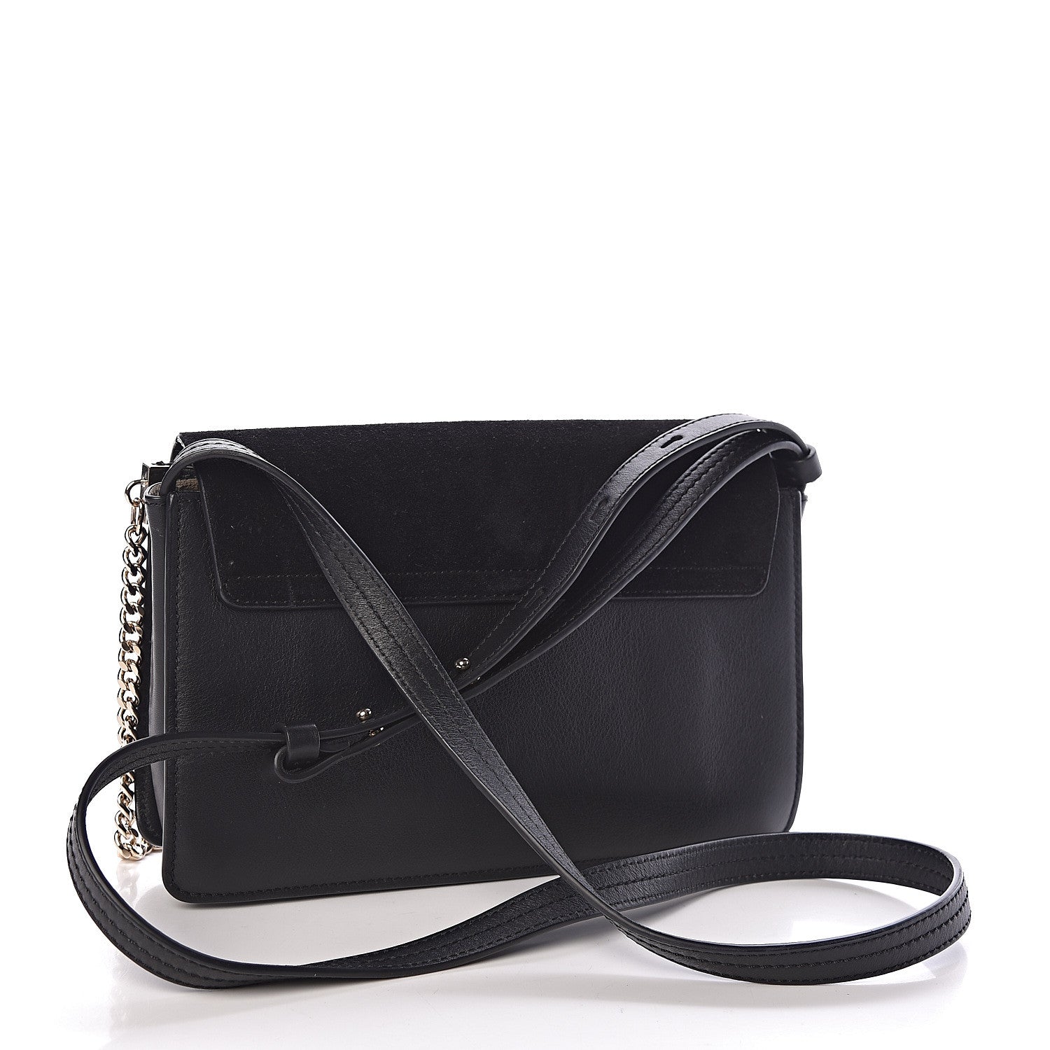 Chloe Suede Calfskin Small Faye Shoulder Bag Black 3 of 9