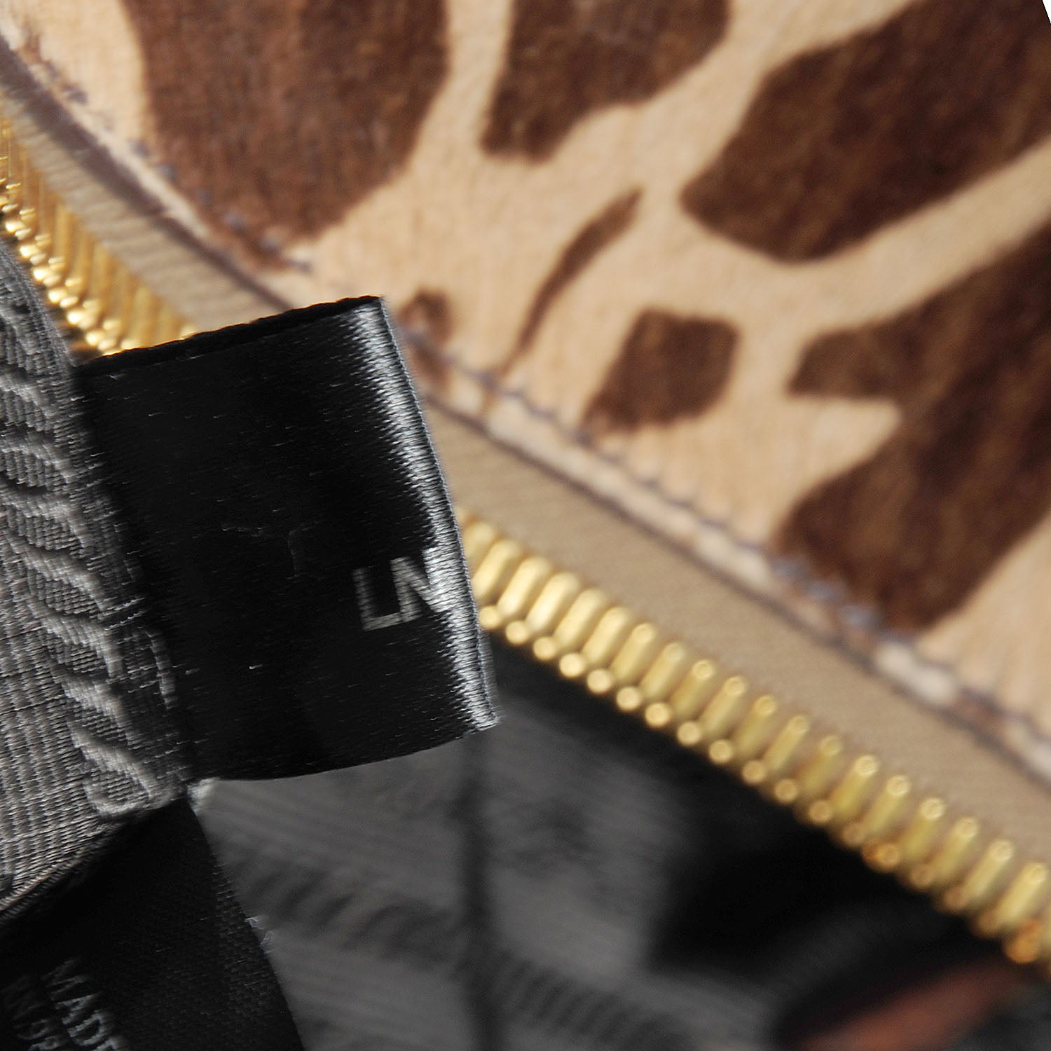 Prada Calf Hair Giraffe Print Tote Sabbia Moro 9 of 16