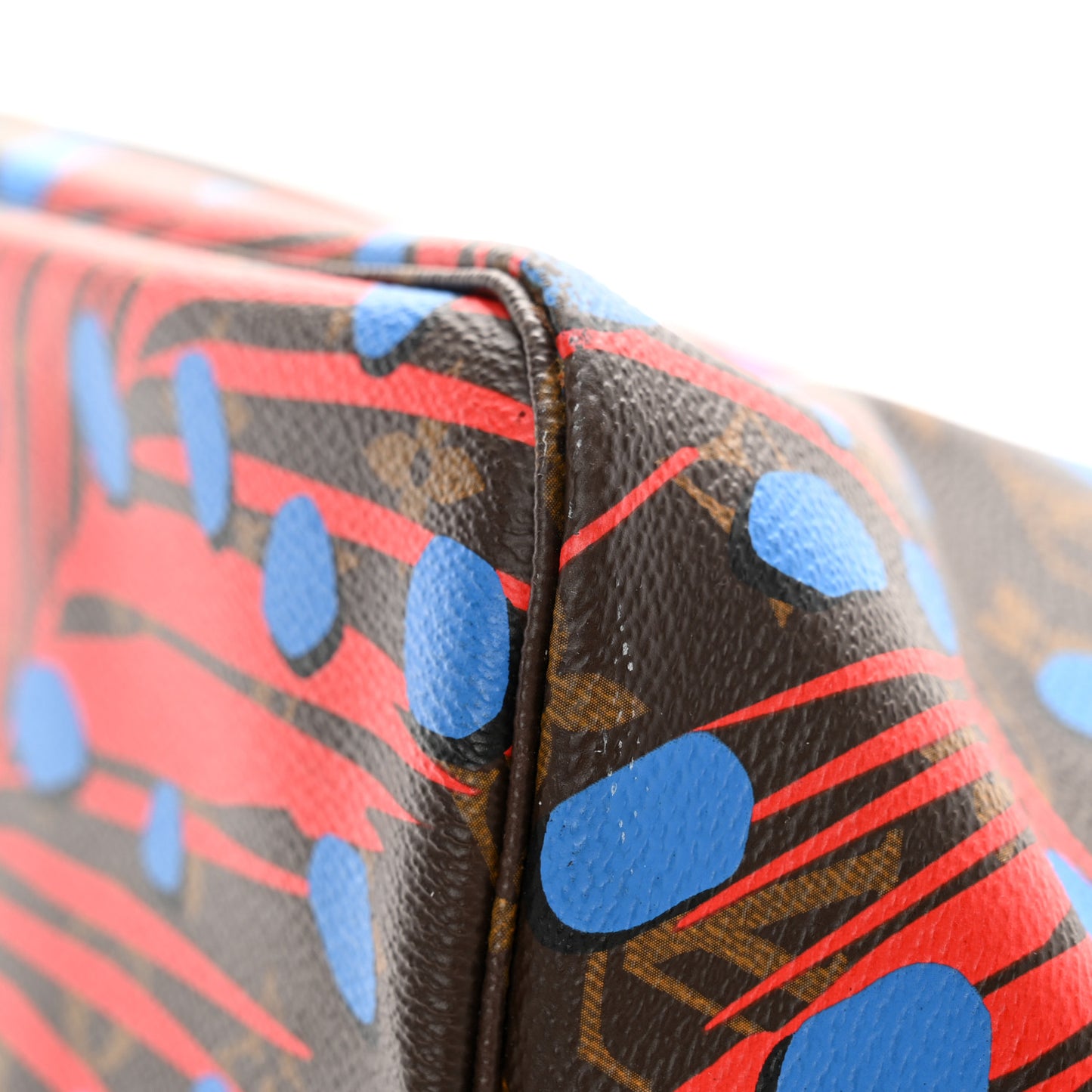 Monogram Jungle Dots Neo Neverfull MM Coquelicot Denim