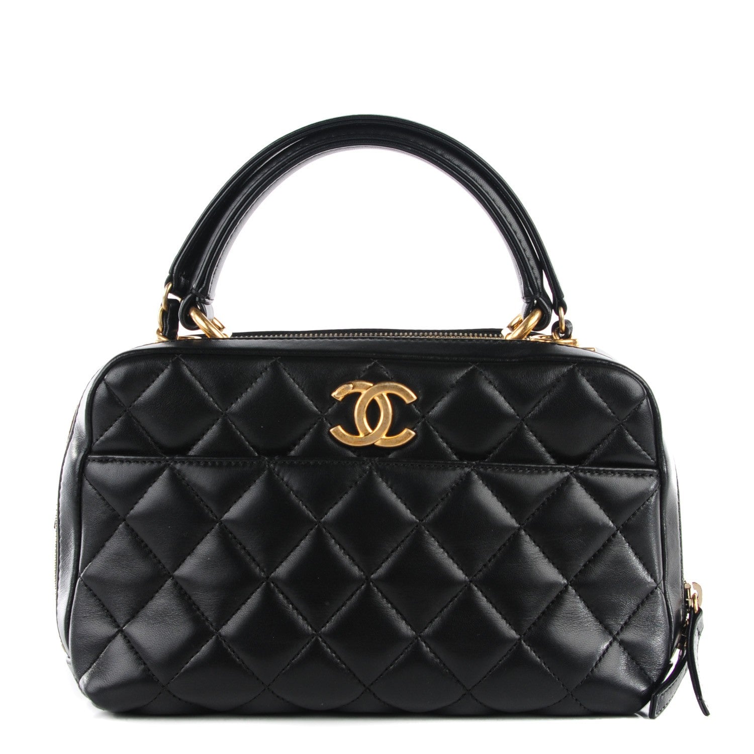 Chanel Lambskin Quilted Medium Trendy CC Bowling Bag Black 1 of 7