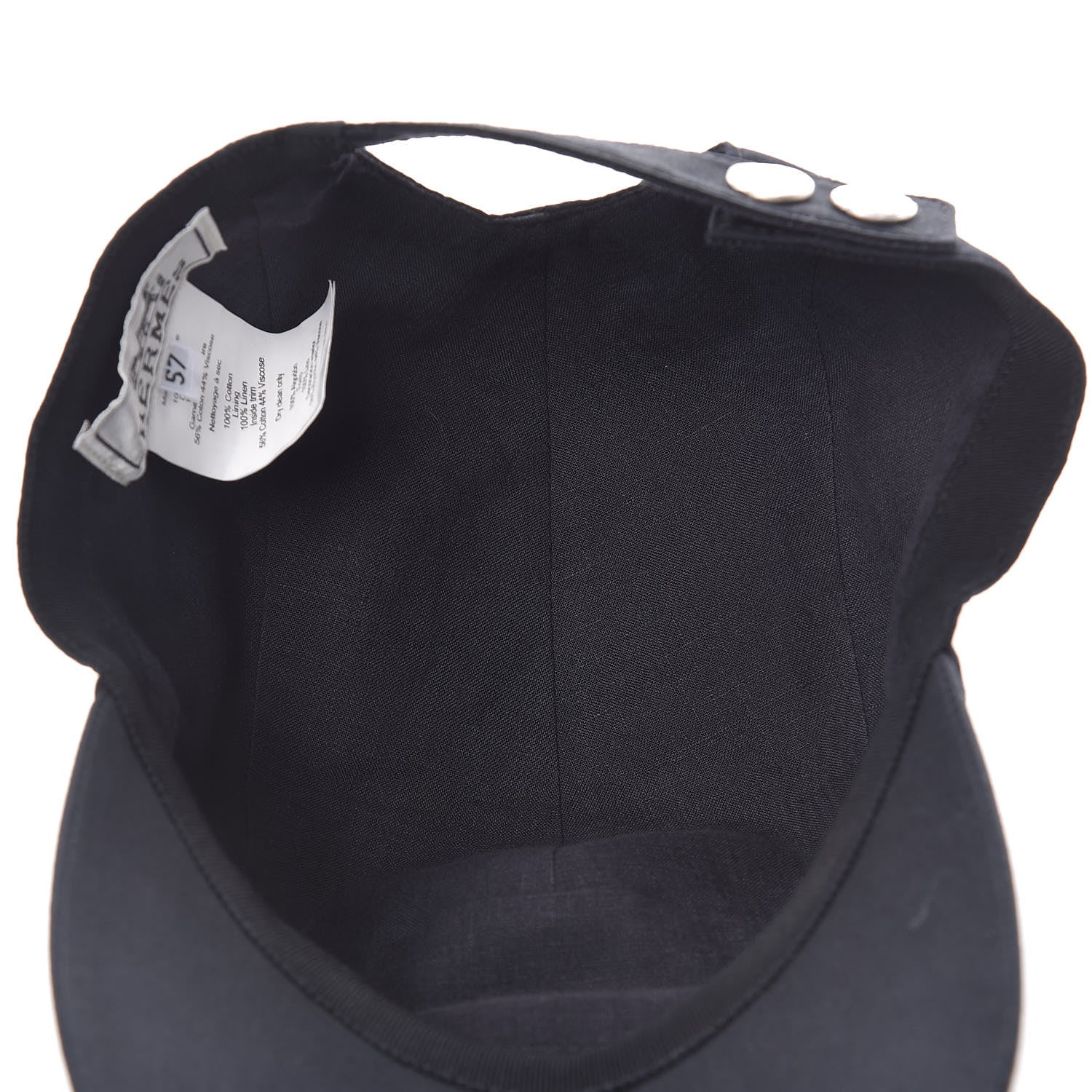 Hermes Cotton Cap 57 Black 5 of 10