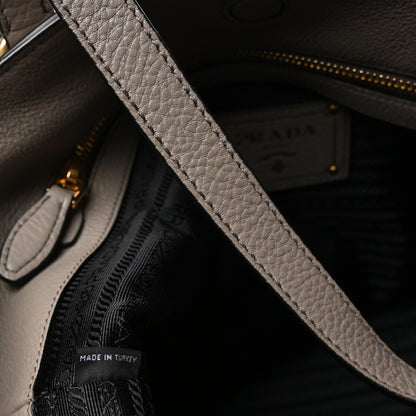 Prada Vitello Phenix Embossed Logo Tote Argilla 7 of 11