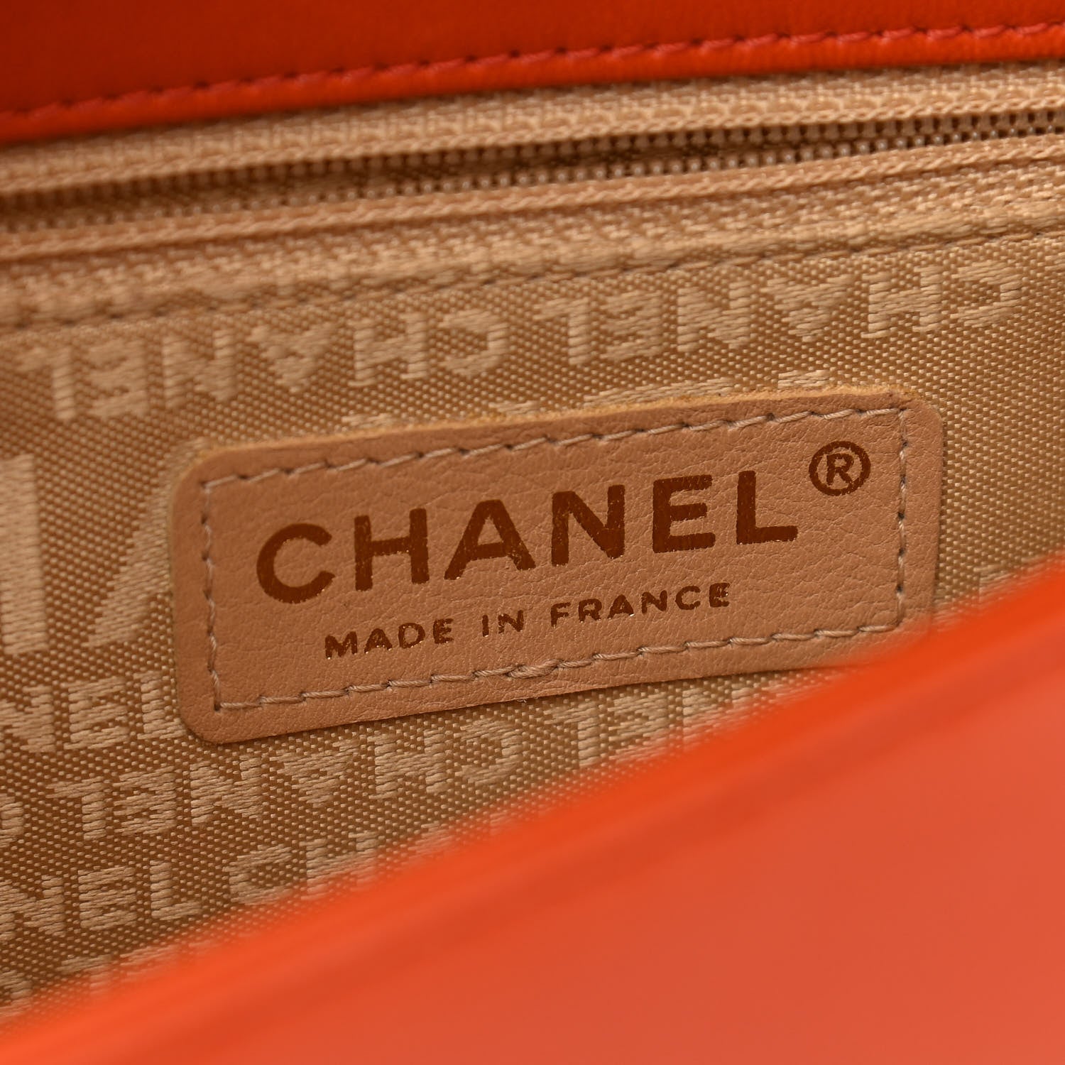 Chanel Lambskin Quilted CC Chocolate Bar Flap Orange 6 of 13