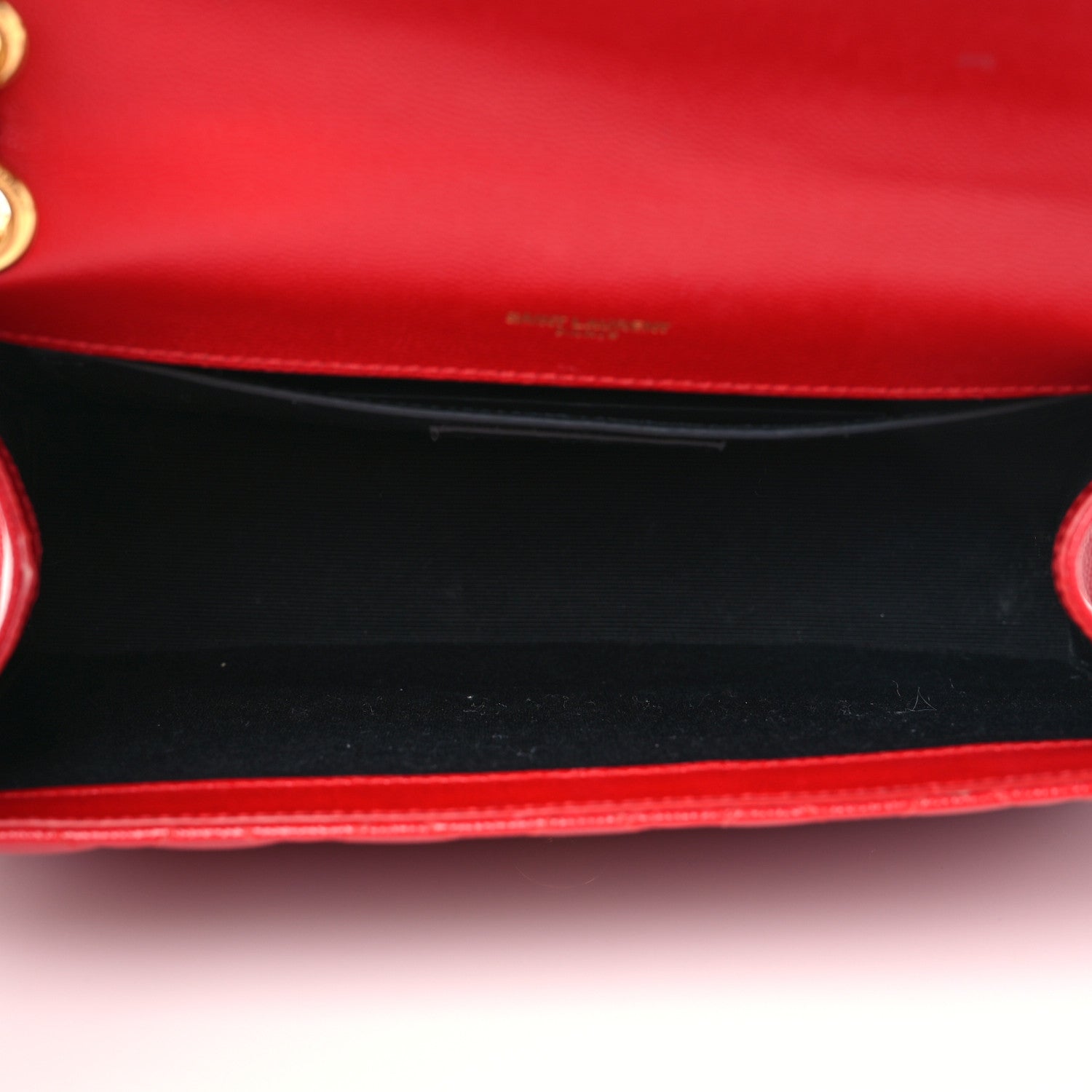 Saint Laurent Grain De Poudre Textured Mixed Matelasse Triquilt Medium Monogram Satchel New Red 5 of 10