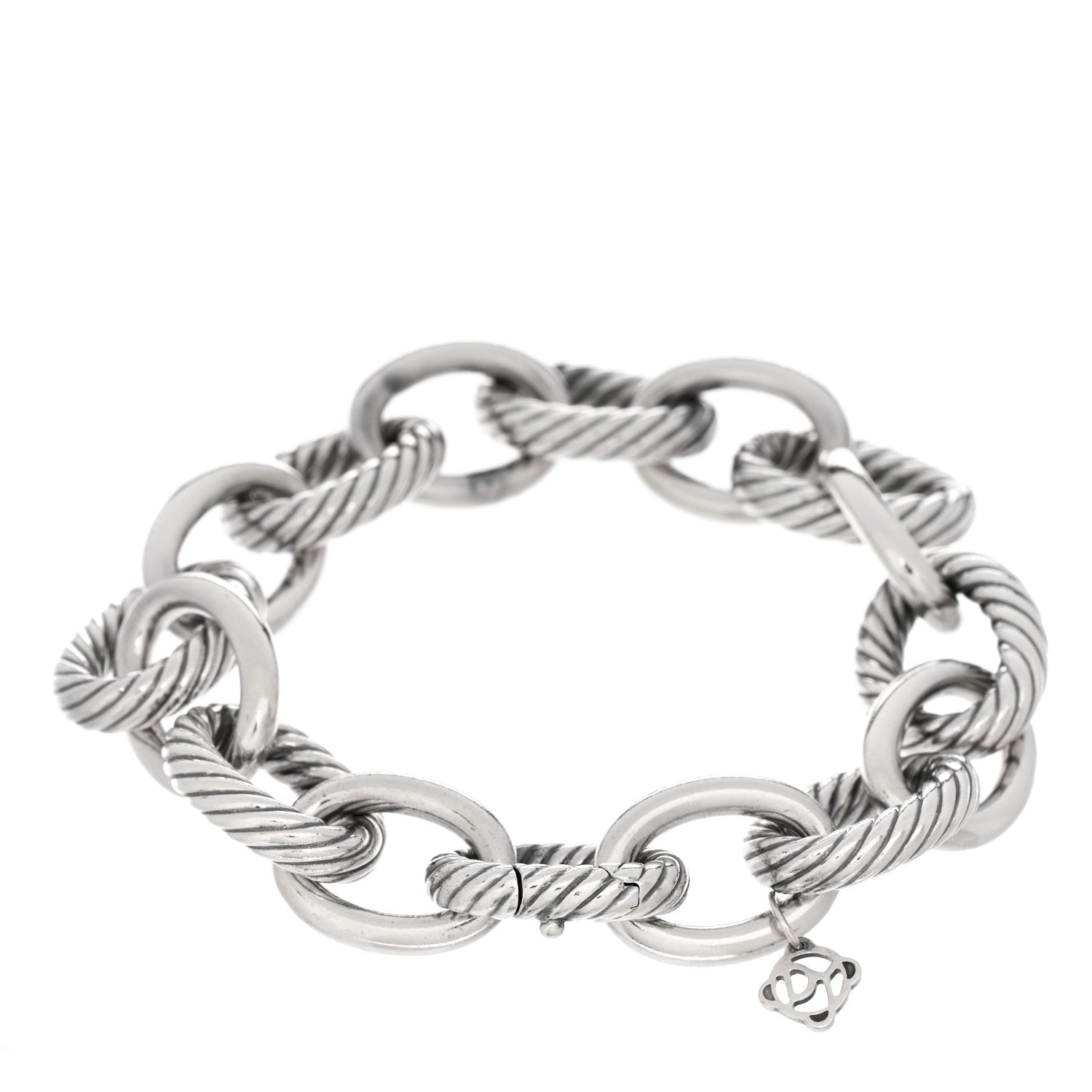 David Yurman Sterling Silver 17mm Large Oval Link Bracelet 2 of 3