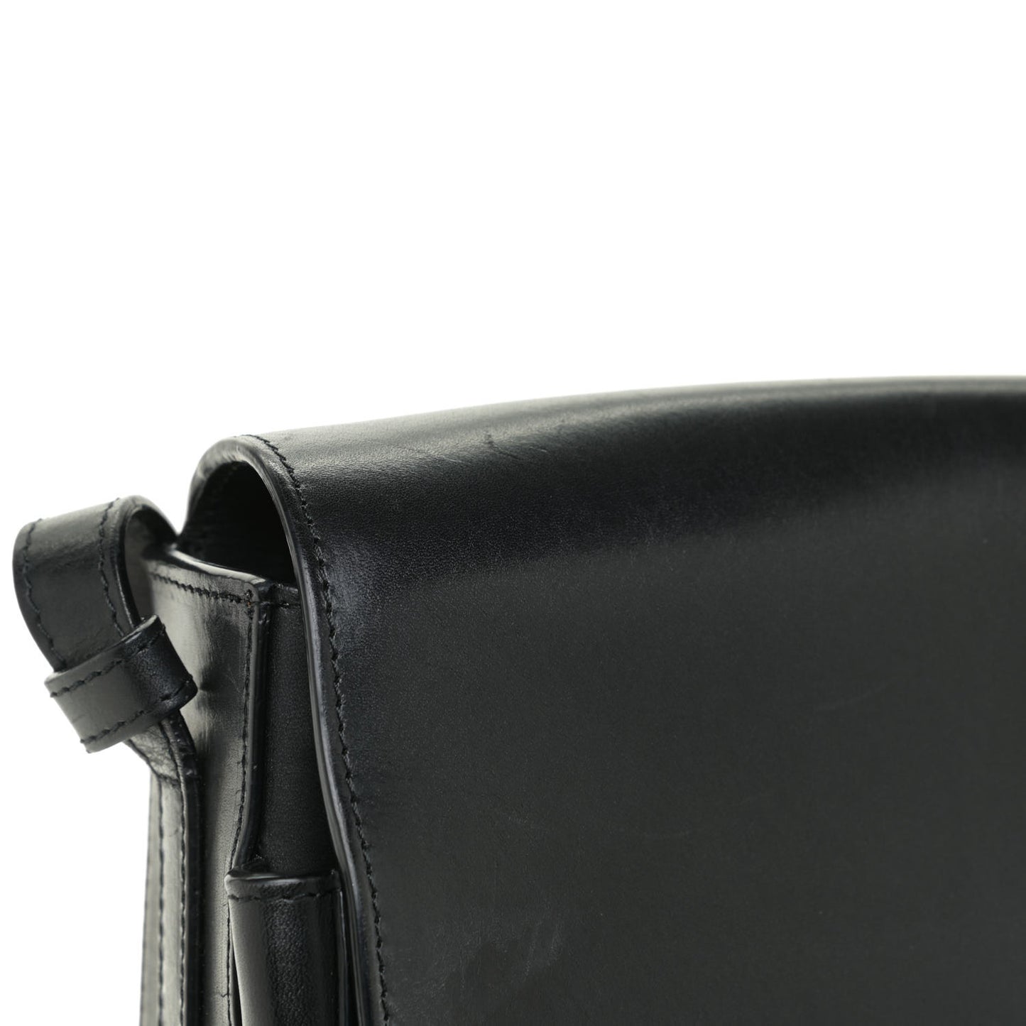 Calfskin Saddle Crossbody Bag Black