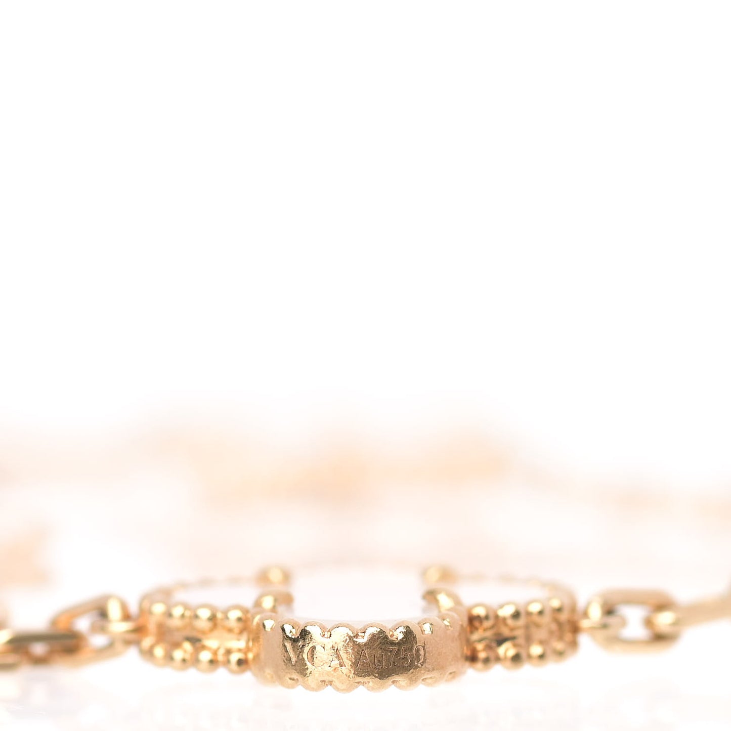 18K Yellow Gold Mother of Pearl 5 Motifs Vintage Alhambra Bracelet