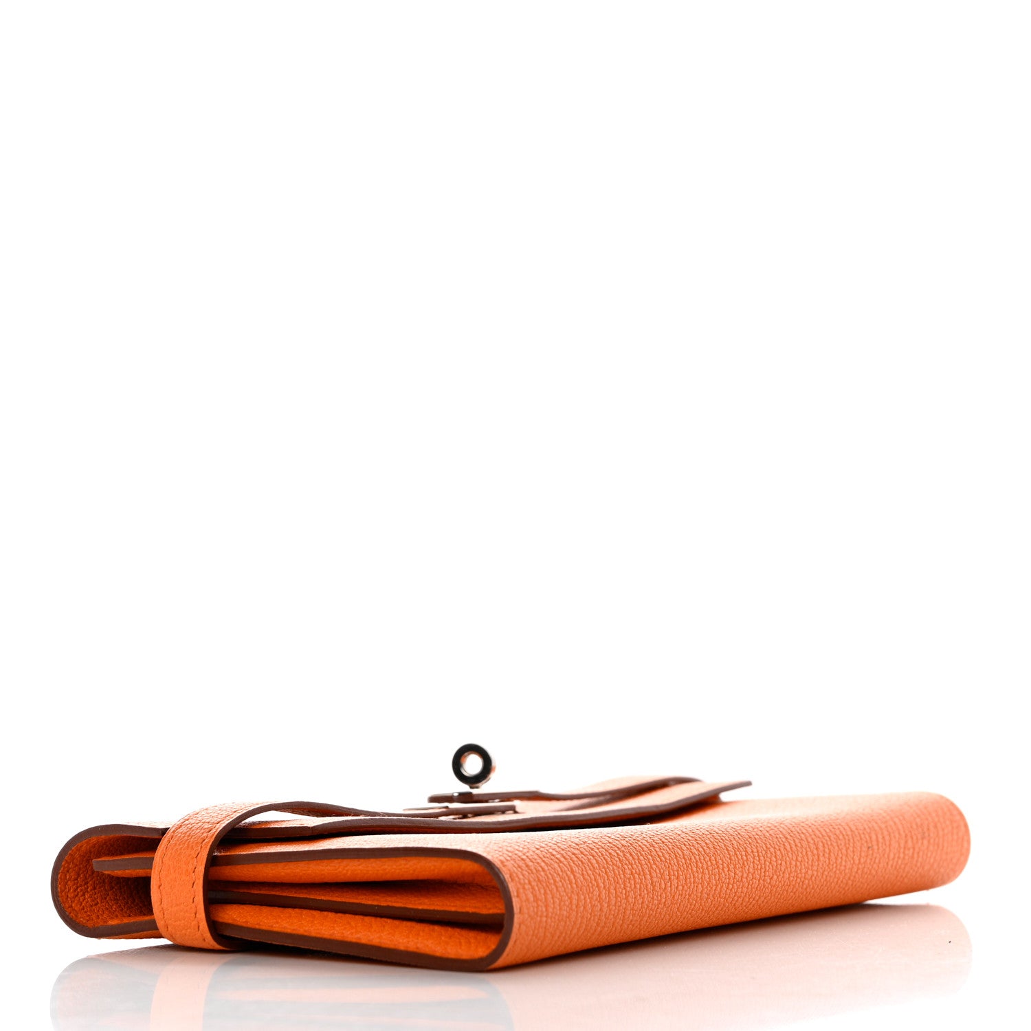 Hermes Chevre Mysore Kelly Longue Wallet Orange 4 of 10