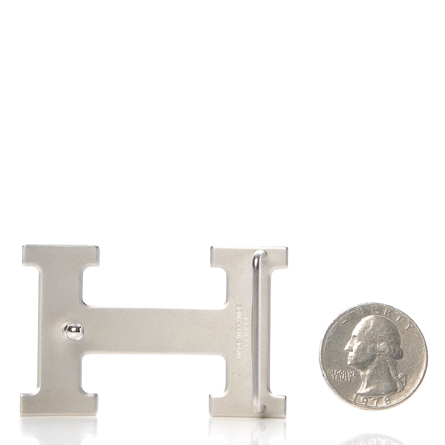 Hermes Brushed Palladium 32mm H Belt Buckle 2 of 4