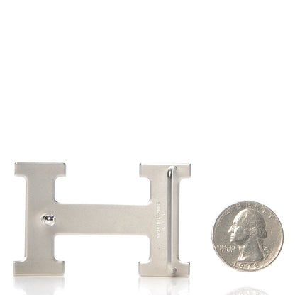 Hermes Brushed Palladium 32mm H Belt Buckle 2 of 4