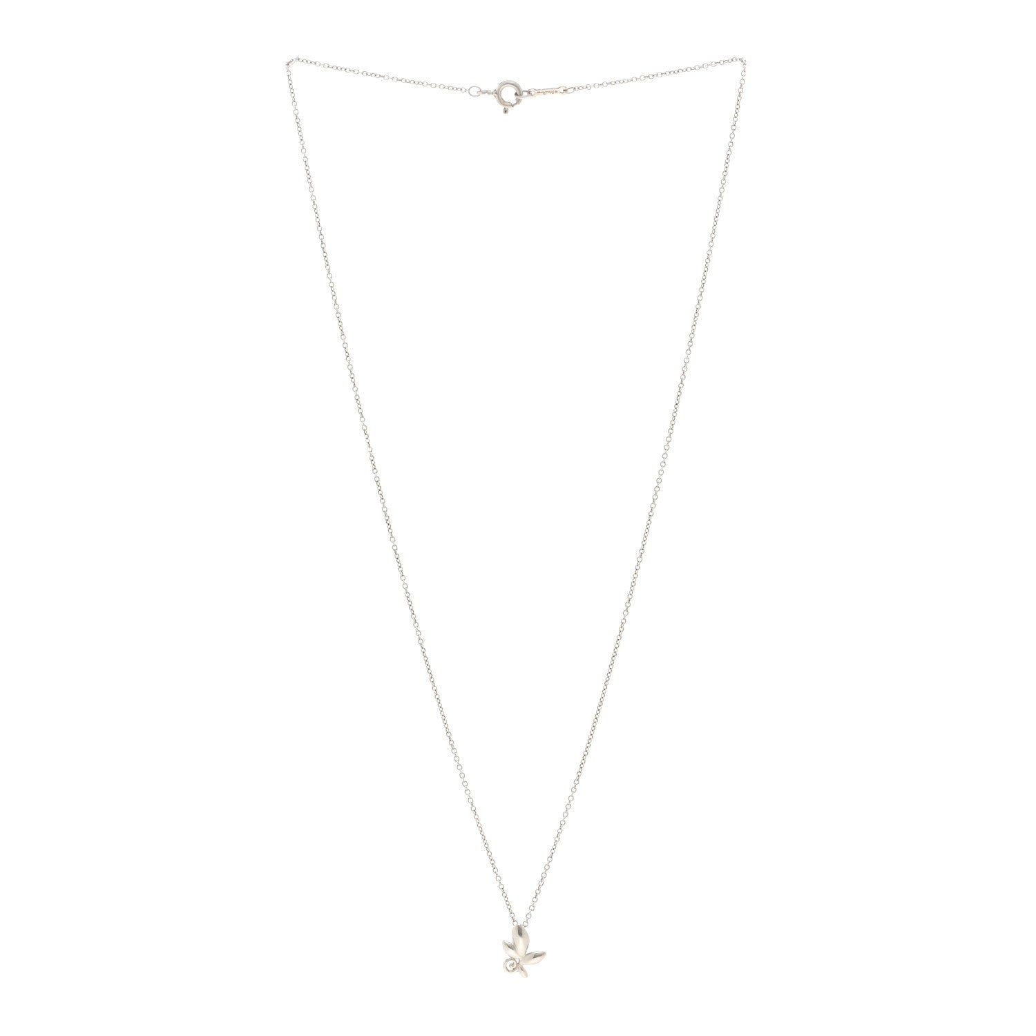 Tiffany Sterling Silver Paloma Picasso Olive Leaf Pendant Necklace 3 of 4