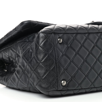 Chanel Calfskin Quilted XXL Travel Flap Bag Black 5 of 9