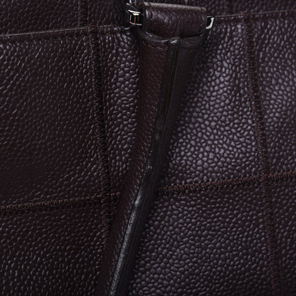 Chanel Caviar Square Stitched Large Satchel Dark Brown 15 of 15