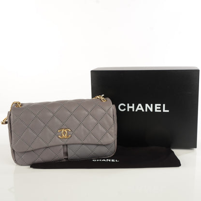 Chanel Calfskin Quilted Large Retro Chain Flap Grey 5 of 8
