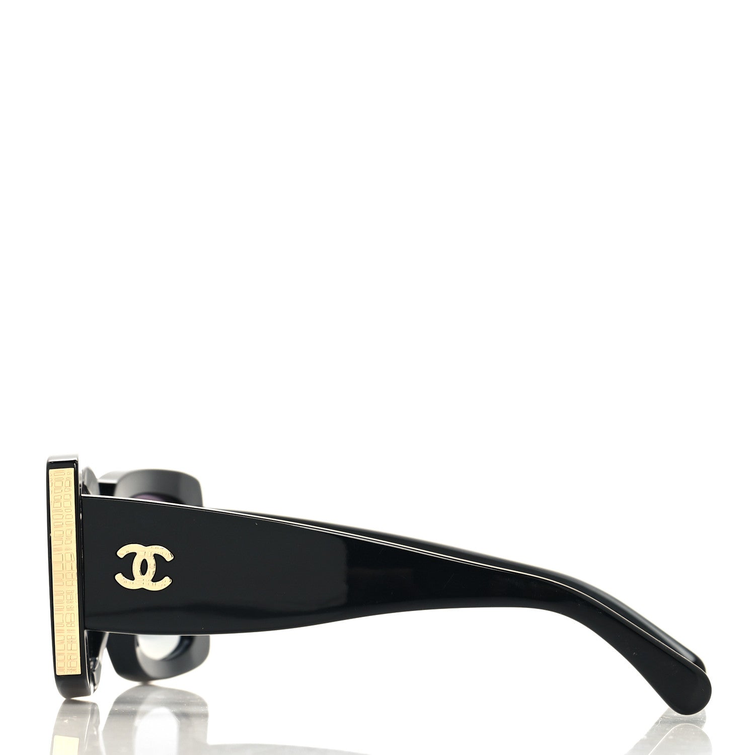 Chanel Acetate Rectangle Sunglasses 5435 Black 3 of 8