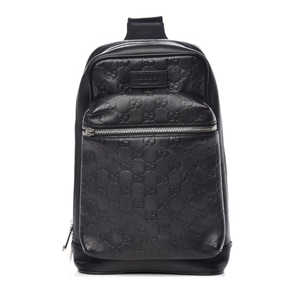 Gucci Guccissima Sling Backpack Black 1 of 13