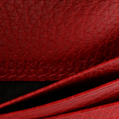 Gucci Pebbled Calfskin GG Marmont Card Case Hibiscus Red 7 of 7